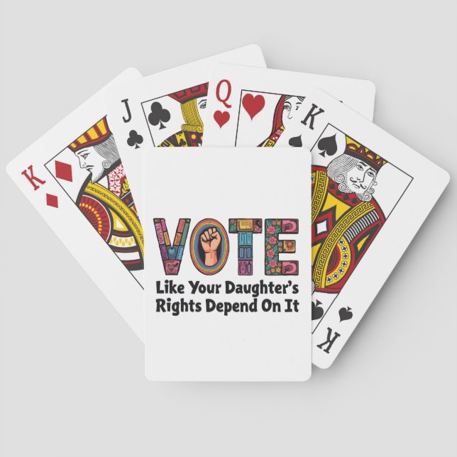 Jeu De Cartes Votez comme les droits de votre fille en dépendent (dos)
