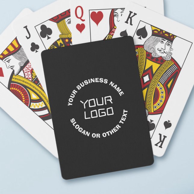 Jeu De Cartes Votre logo ou image et texte modifiable | Noir & B (Créateur téléchargé)