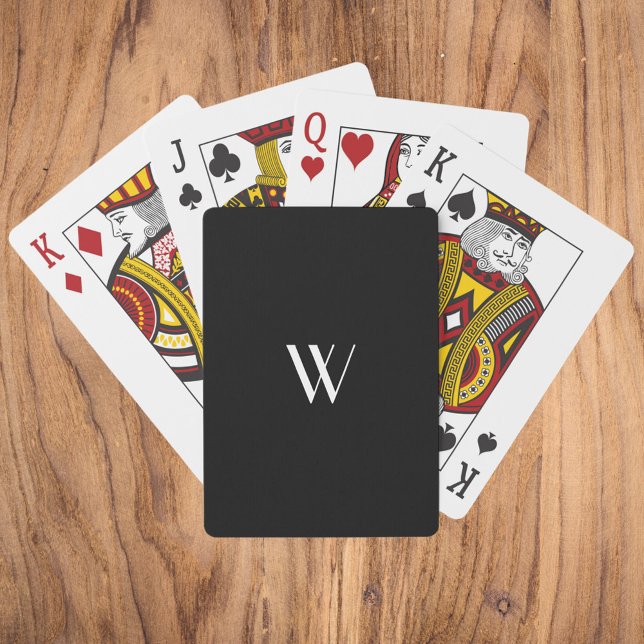 Jeu De Cartes Votre monogramme en noir et blanc (Créateur téléchargé)