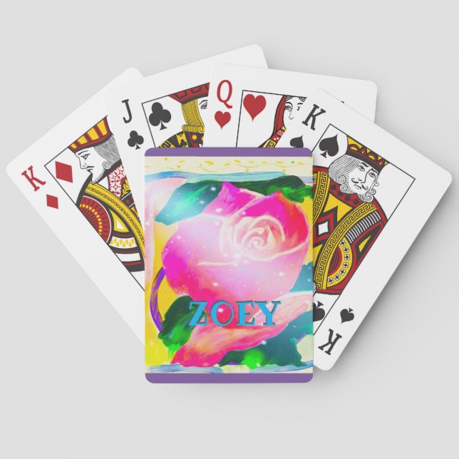 Jeu De Cartes Votre nom avec l'ombre de baisse, faisceaux (dos)