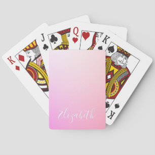 Jeu De Cartes Votre nom ou mot Pink Ombre Gradation