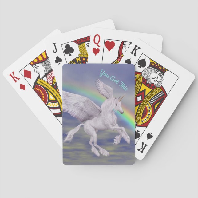 Jeu De Cartes Vous Avez Ce Flying Unicorn Rainbow Inspirational (dos)