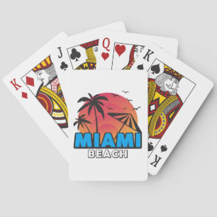 Jeu De Cartes Voyage à Miami Beach Rétro Élégant