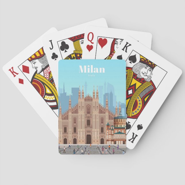 Jeu De Cartes Voyage Art Voyage à Milan Italie (dos)