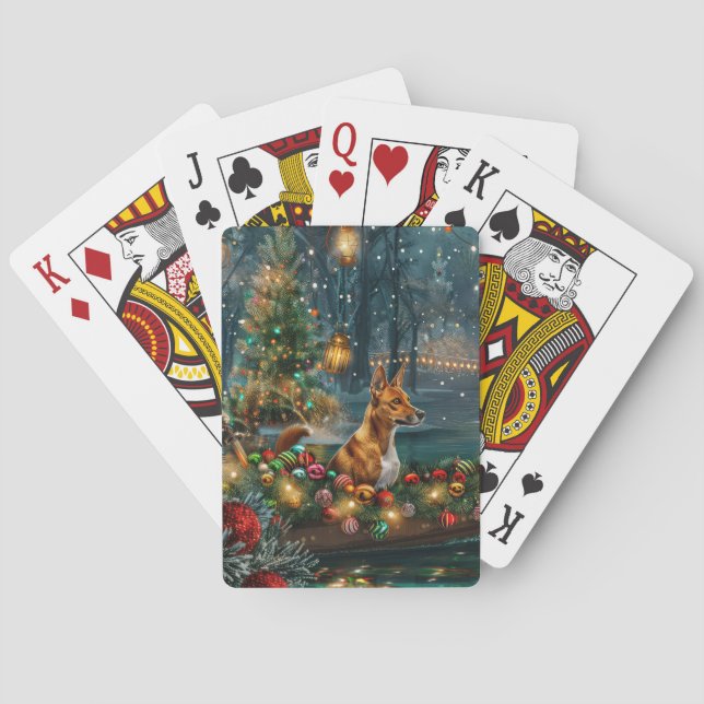 Jeu De Cartes Voyage de Noël de Basenji (dos)