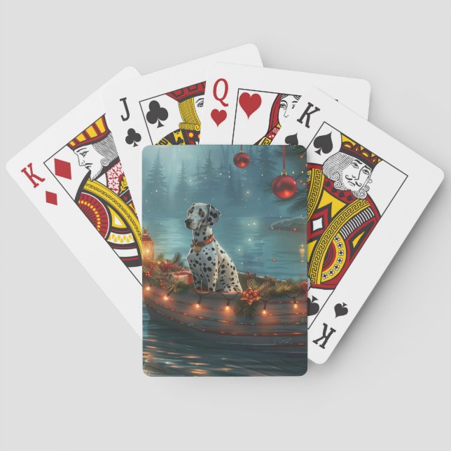 Jeu De Cartes Voyage festif de Noël dalmate (dos)