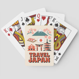 Jeu De Cartes Voyage Rétro Japon Symboles Nationaux Iconiques