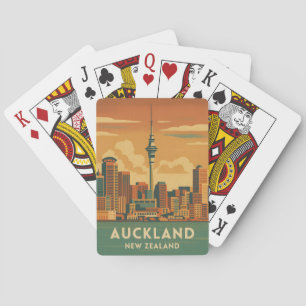 Jeu De Cartes Voyage Rétro Vintage Auckland Nouvelle-Zélande Vil
