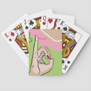 Jeu De Cartes Vraiment jolie carte rose et verte