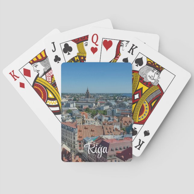 Jeu De Cartes Vue de la vieille ville de Riga d'en haut (dos)