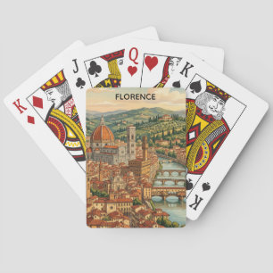 Jeu De Cartes Vue de la ville de Florence en Toscane, Italie vin