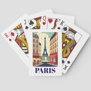 Jeu De Cartes Vue vintage de la Tour Eiffel de Paris pour les vo