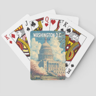 Jeu De Cartes Washington DC Capitale Voyage Art Rétro