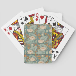 Jeu De Cartes Water Lys Lily Art Nouveau Nature