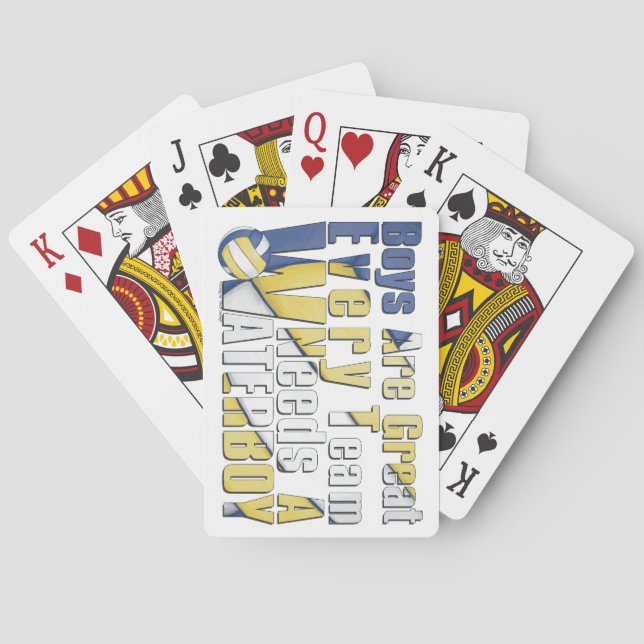 Jeu De Cartes Waterboy Volleball en bleu et jaune (dos)
