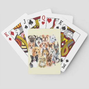 Jeu De Cartes Watercolor Chien se reproduit Collage