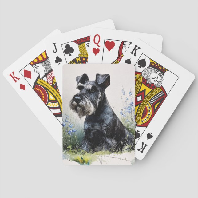 Jeu De Cartes Watercolor Schnauzer (dos)