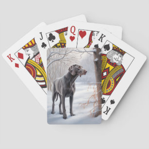 Jeu De Cartes Weimaraner Laisser Neige Noël