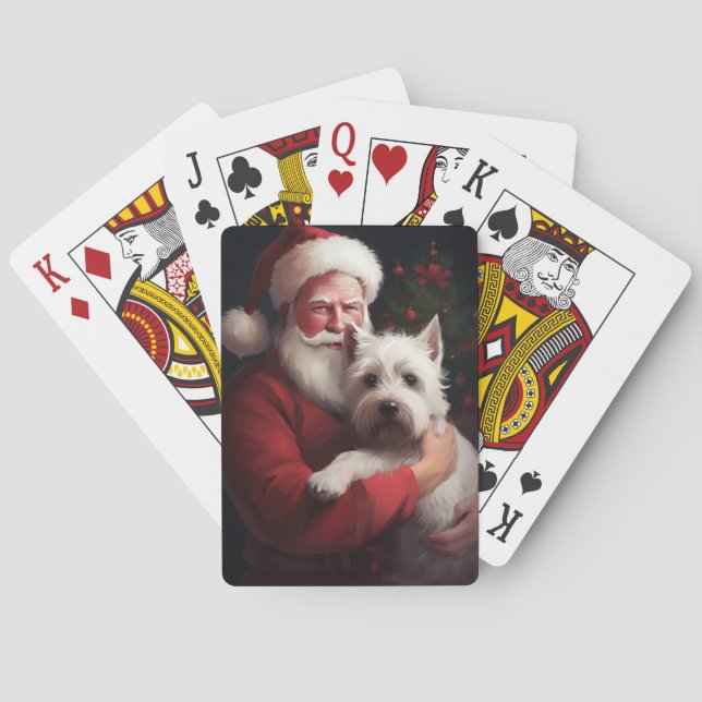 Jeu De Cartes West Highland White Terrier Santa Claus Noël (dos)