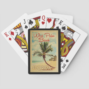 Jeu De Cartes West Palm Beach Palm Tree Vintage voyage