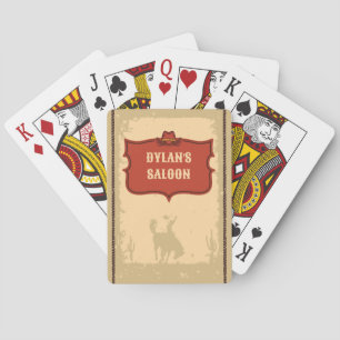 Jeu De Cartes Western Cowboy Monogramme Nom Rustique Salon