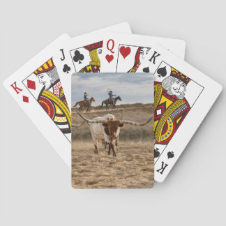 Jeu De Cartes Western Cowboys with Longhorn Cattle