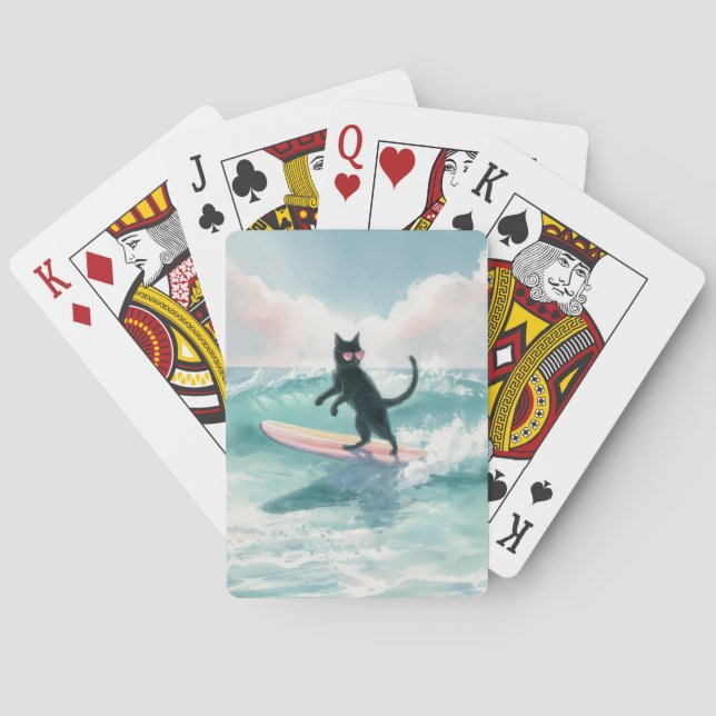 Jeu De Cartes Whimsical Black Cat Surf Playing Cards (dos)