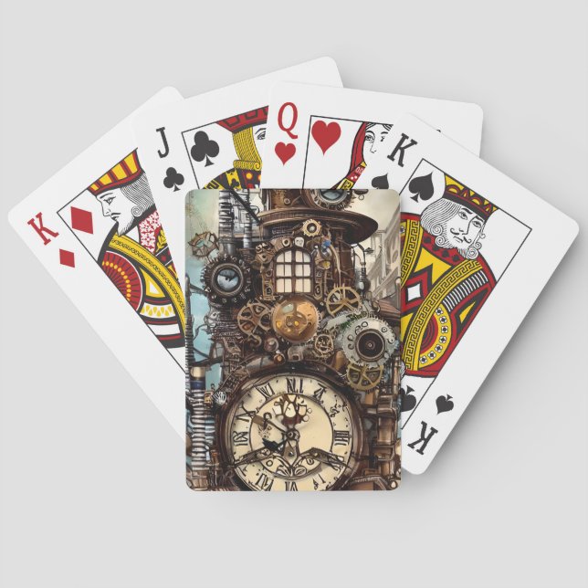Jeu De Cartes Whimsical Détaillé Steampunk Imaginaire Paris (dos)
