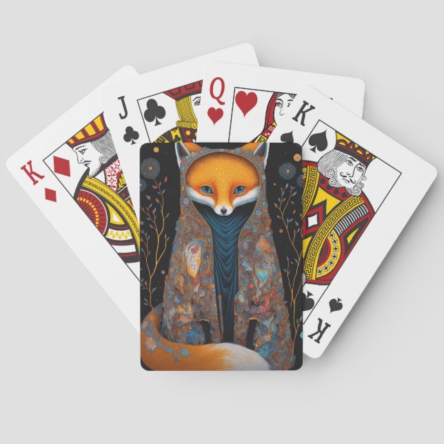 Jeu De Cartes Whimsical Fox Woodland Imaginaire Art Jouer des ca (dos)