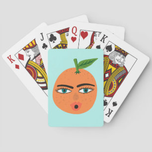 Jeu De Cartes Whimsical Orange Funny Face PERSONNALISER IT