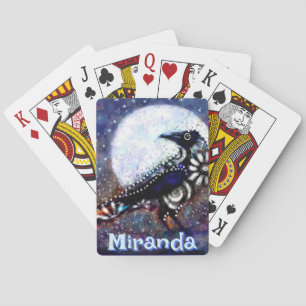 Jeu De Cartes Whimsical Raven Moon Floral Personnalisé