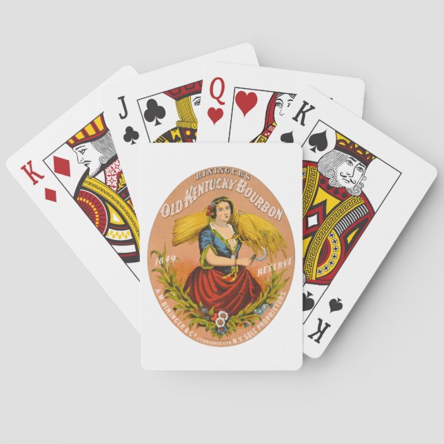 Jeu De Cartes Whiskey Advertising Étiquette, Vers 1860. (dos)