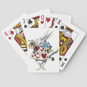 Jeu De Cartes White Rabbit Alice Wonderland Hearts Fourre-tout