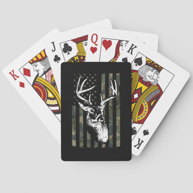 Jeu De Cartes Whitetail Buck Deer Hunting USA Camouflage Amériqu (dos)