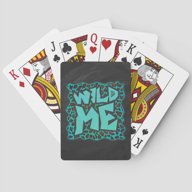 Jeu De Cartes Wild Me Design léopard Brown et Turquoise (dos)