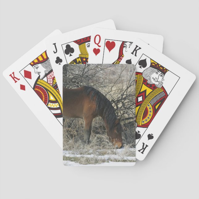 Jeu De Cartes Wild Mustang Horse in the Snow 1 (dos)