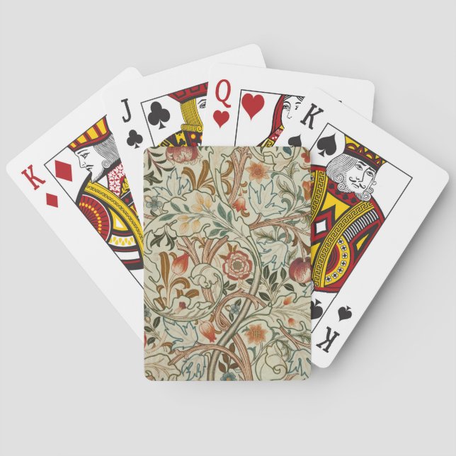 Jeu De Cartes William Morris Acanthus Broderie Motif Floral (dos)