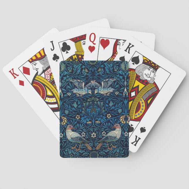 Jeu De Cartes William Morris Blue Birds Tapestry Classic (dos)