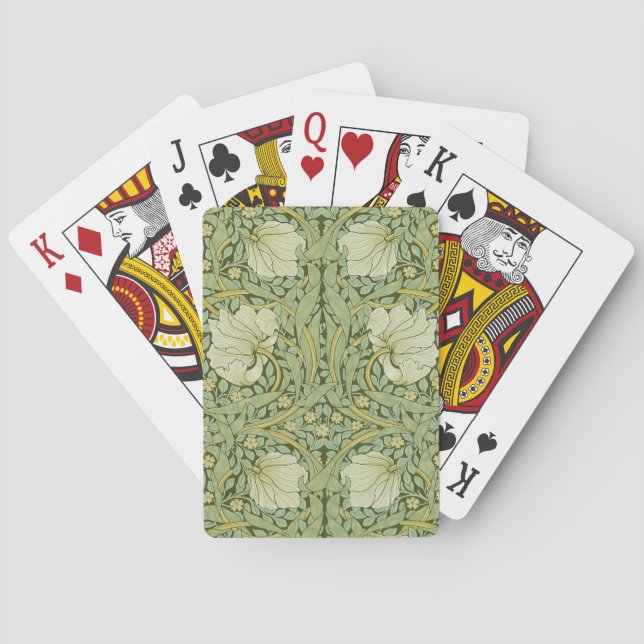 Jeu De Cartes William Morris Pimpernel Fond d'écran bleu Floral (dos)