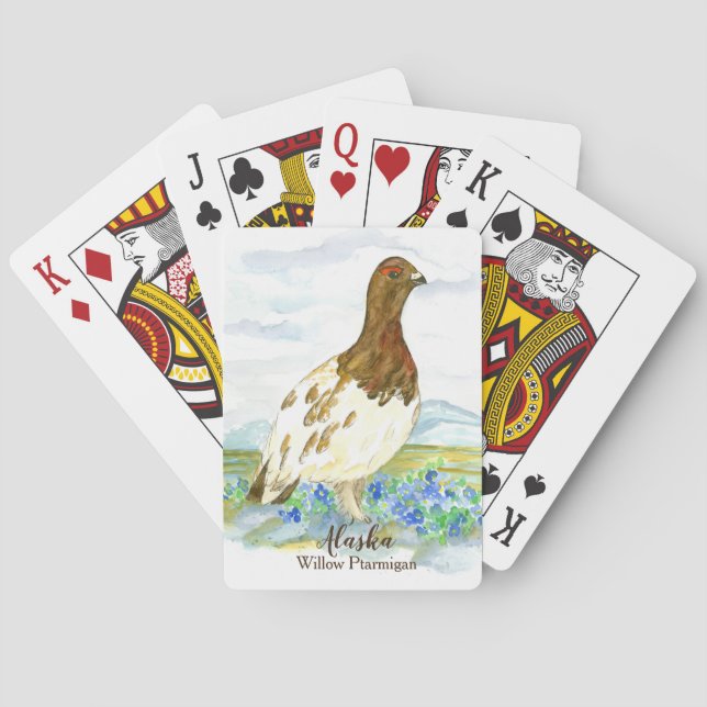 Jeu De Cartes Willow Ptarmigan Alaska State Bird Oubliez-moi pas (dos)