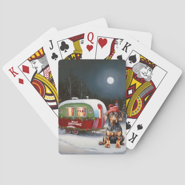 Jeu De Cartes Winter Doberman Caravan Christmas Adventure (dos)