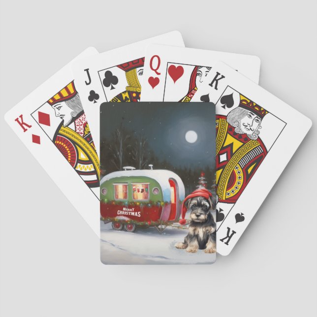 Jeu De Cartes Winter Schnauzer Caravan Christmas Adventure (dos)