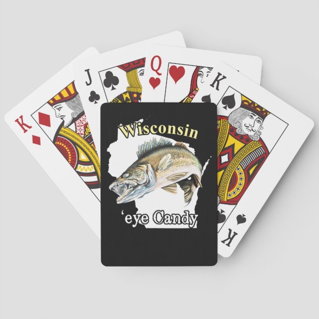 Jeu De Cartes Wisconsin 'Eye Candy Walleye Pêche cartes de jeu (dos)