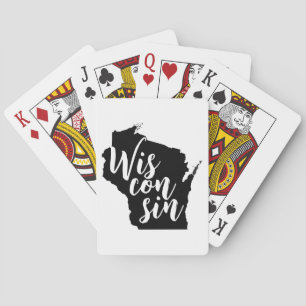 Jeu De Cartes Wisconsin Jouer des cartes en noir et blanc