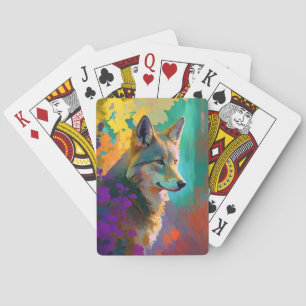 Jeu De Cartes Wolf Animal Portrait Peinture Faune En Plein Air