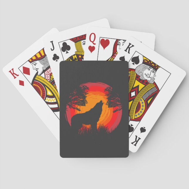 Jeu De Cartes Wolf Howling au soleil (dos)