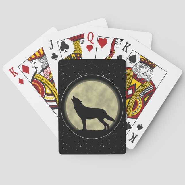 Jeu De Cartes Wolf Silhouette, Bicyclette Poker Jouer Cartes (dos)