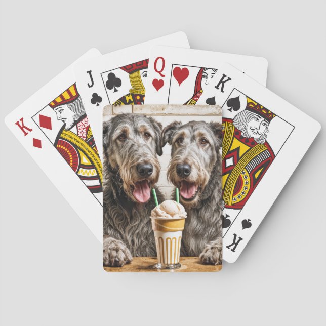 Jeu De Cartes Wolfhounds irlandais Avec Soda À La Crème De Glace (dos)