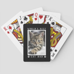 Jeu De Cartes World's Best Cat Dad Paw Prints Photo Black