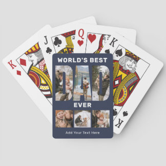 Jeu De Cartes World's Best Dad Ever Custom 6 Photo Blue